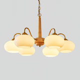 Elegant Persimmon Glass Chandelier Mid Century Modern Pendant Lighting