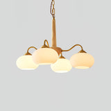 Elegant Persimmon Glass Chandelier Mid Century Modern Pendant Lighting