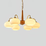 Elegant Persimmon Glass Chandelier Mid Century Modern Pendant Lighting