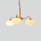 Elegant Persimmon Glass Chandelier Mid Century Modern Pendant Lighting