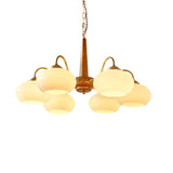 Elegant Persimmon Glass Chandelier Mid Century Modern Pendant Lighting