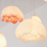 Elegant Pink and White Lotus Crown Floral Chandelier for Modern Living Spaces and Bedrooms