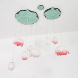 Elegant Pink and White Lotus Crown Floral Chandelier for Modern Living Spaces and Bedrooms