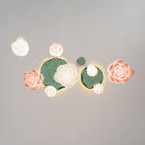 Elegant Pink and White Lotus Crown Floral Chandelier for Modern Living Spaces and Bedrooms