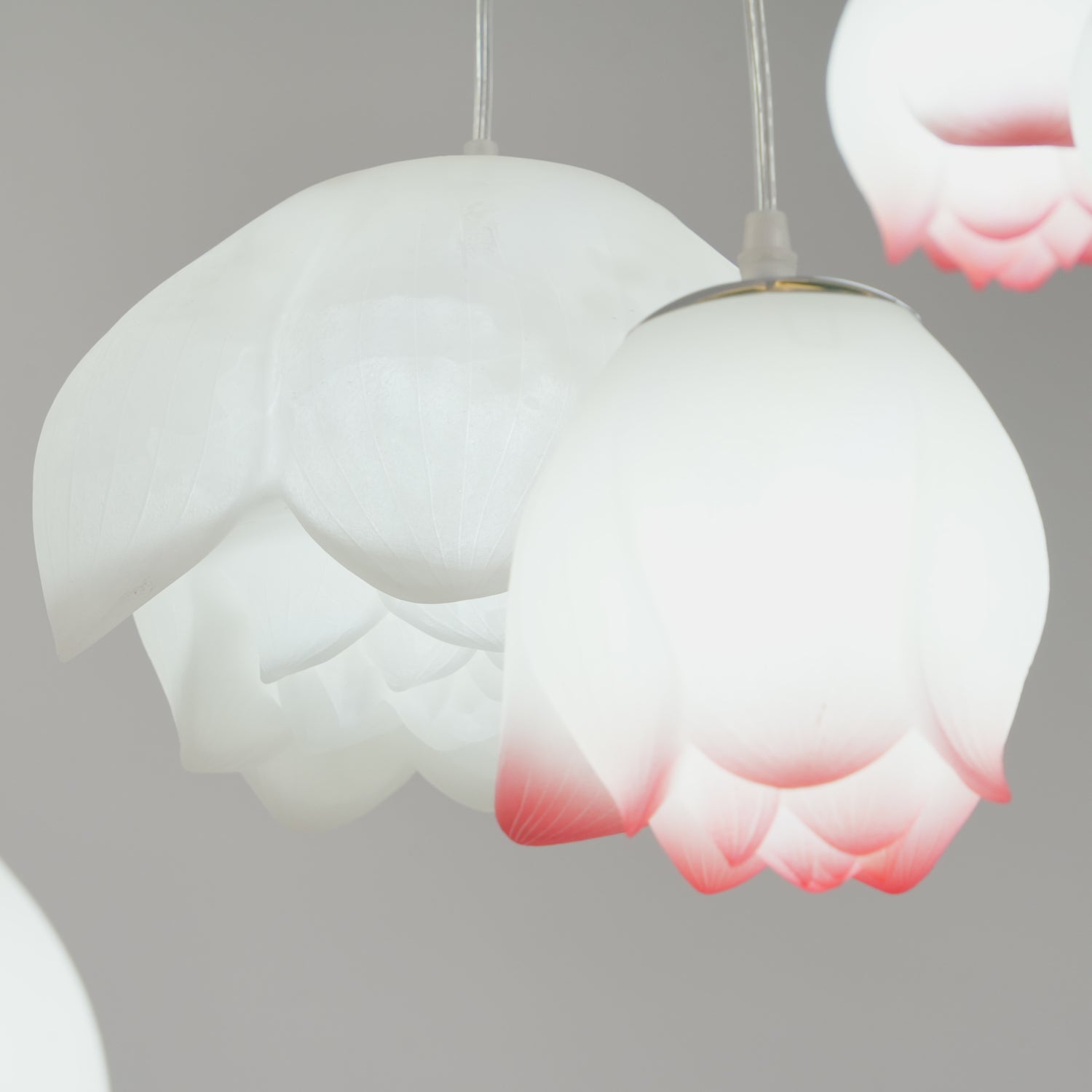 Elegant Pink and White Lotus Crown Floral Chandelier for Modern Living Spaces and Bedrooms