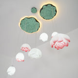 Elegant Pink and White Lotus Crown Floral Chandelier for Modern Living Spaces and Bedrooms