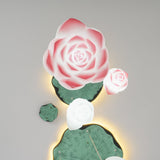 Elegant Pink and White Lotus Crown Floral Chandelier for Modern Living Spaces and Bedrooms