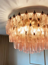 elegant-pink-murano-glass-poliedri-flush-mount-ceiling-light-for-living-room