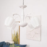 Elegant Rococo Style Floral Glass Chandelier Vintage Ceiling Pendant Light Fixture