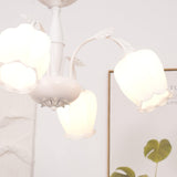Elegant Rococo Style Floral Glass Chandelier Vintage Ceiling Pendant Light Fixture