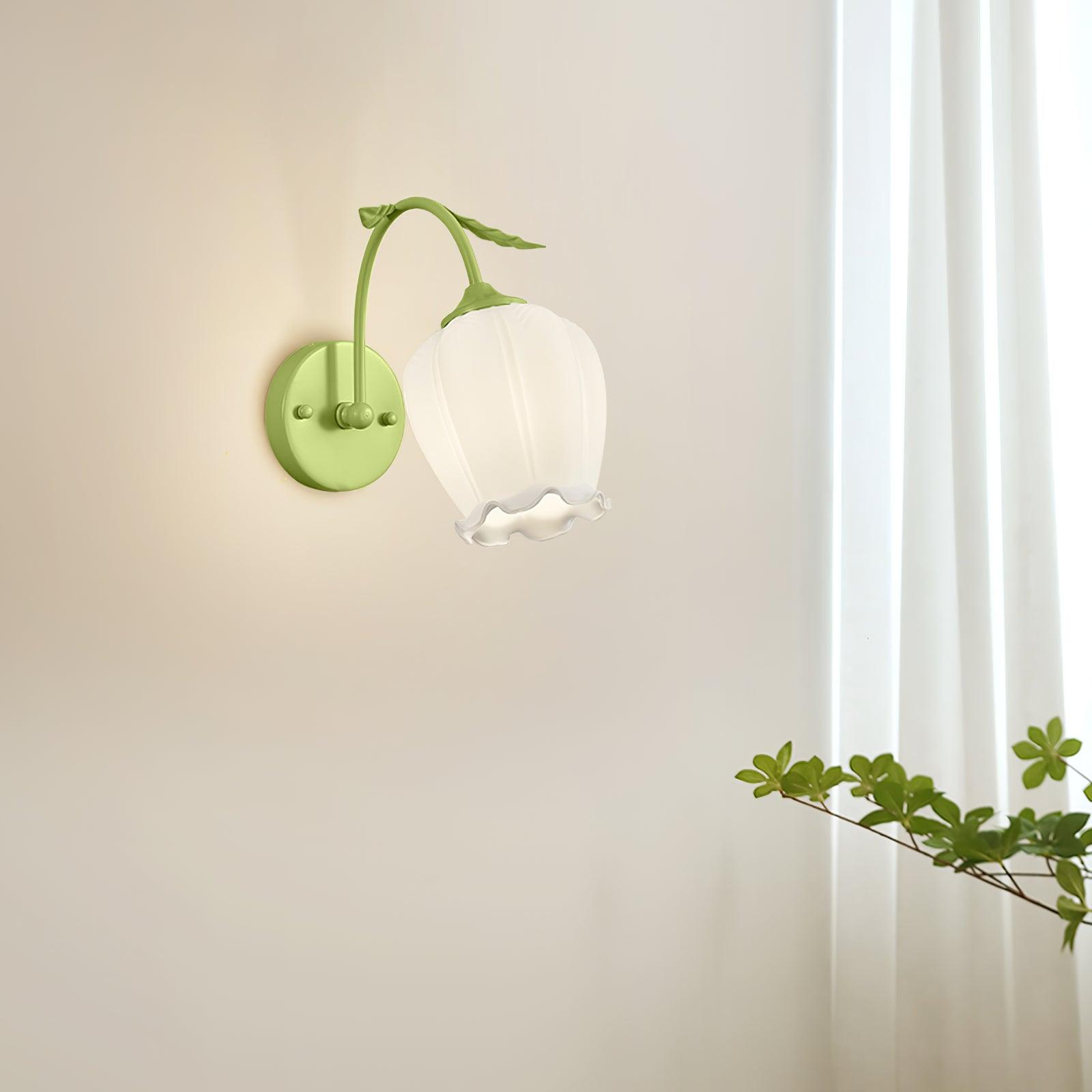Elegant Rococo Style Metal and Glass Wall Lamp Sconce Lighting Set of Two
