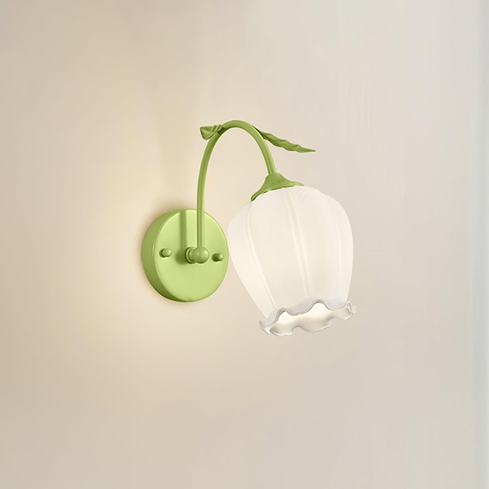 Elegant Rococo Style Metal and Glass Wall Lamp Sconce Lighting Set of Two