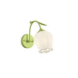 Elegant Rococo Style Metal and Glass Wall Lamp Sconce Lighting Set of Two