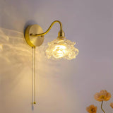 Elegant Rose Brass Wall Light Bracket Sconce with Frosted Glass Shade