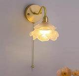 Elegant Rose Brass Wall Light Bracket Sconce with Frosted Glass Shade