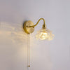 Elegant Rose Brass Wall Light Bracket Sconce with Frosted Glass Shade