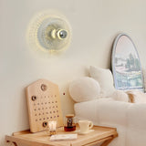 Elegant Round Glass Lid Wall Sconce Chromed Metal Medieval Modern Lamp for Hallway and Mirror