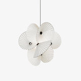 Elegant Scalloped Fabric Pendant Light Modern Indoor Hanging Fixture for Home