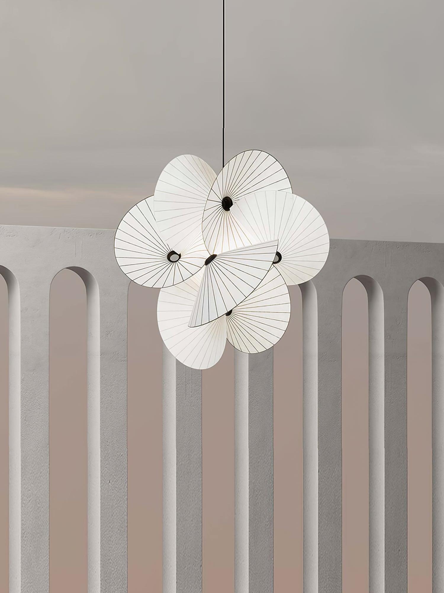 Elegant Scalloped Fabric Pendant Light Modern Indoor Hanging Fixture for Home