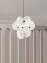 Elegant Scalloped Fabric Pendant Light Modern Indoor Hanging Fixture for Home