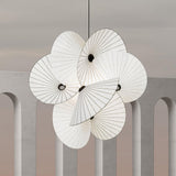 Elegant Scalloped Fabric Pendant Light Modern Indoor Hanging Fixture for Home