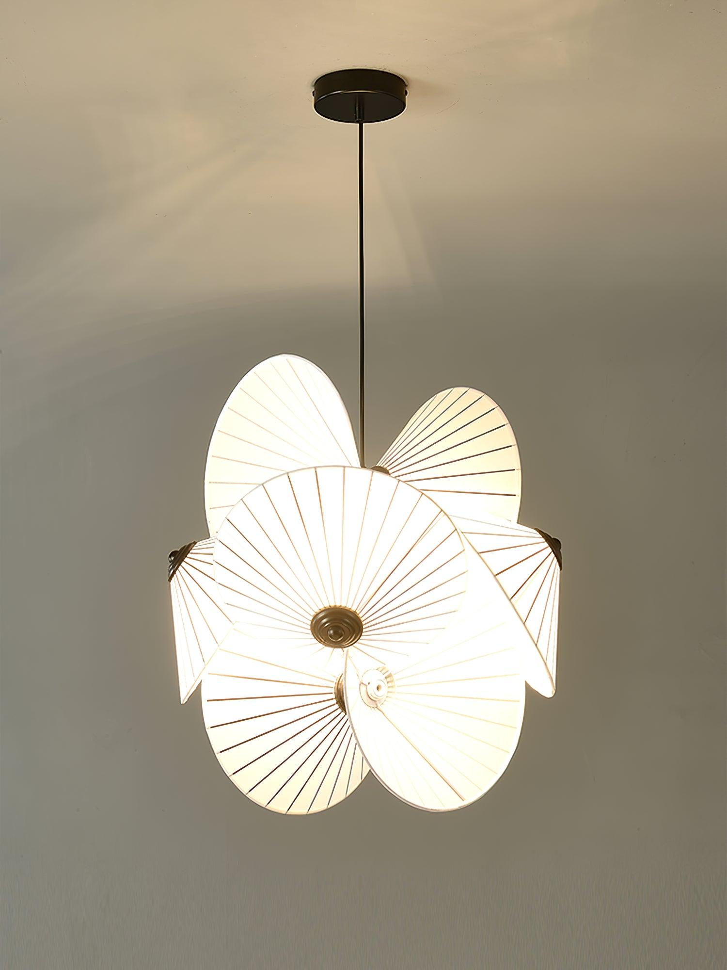 Elegant Scalloped Fabric Pendant Light Modern Indoor Hanging Fixture for Home