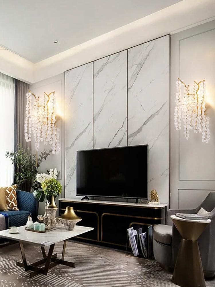 Elegant Shiro Noda Crystal Wall Lamp Organic Branch Sconce for Contemporary Homes