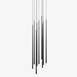 Elegant Slender Cone Multi Light Chandelier Modern Black LED Pendant Lamp
