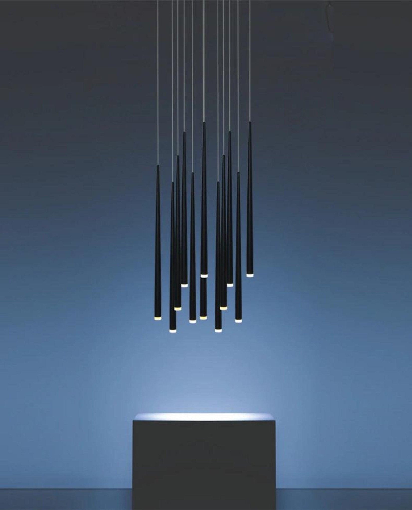 Elegant Slender Cone Multi Light Chandelier Modern Black LED Pendant Lamp