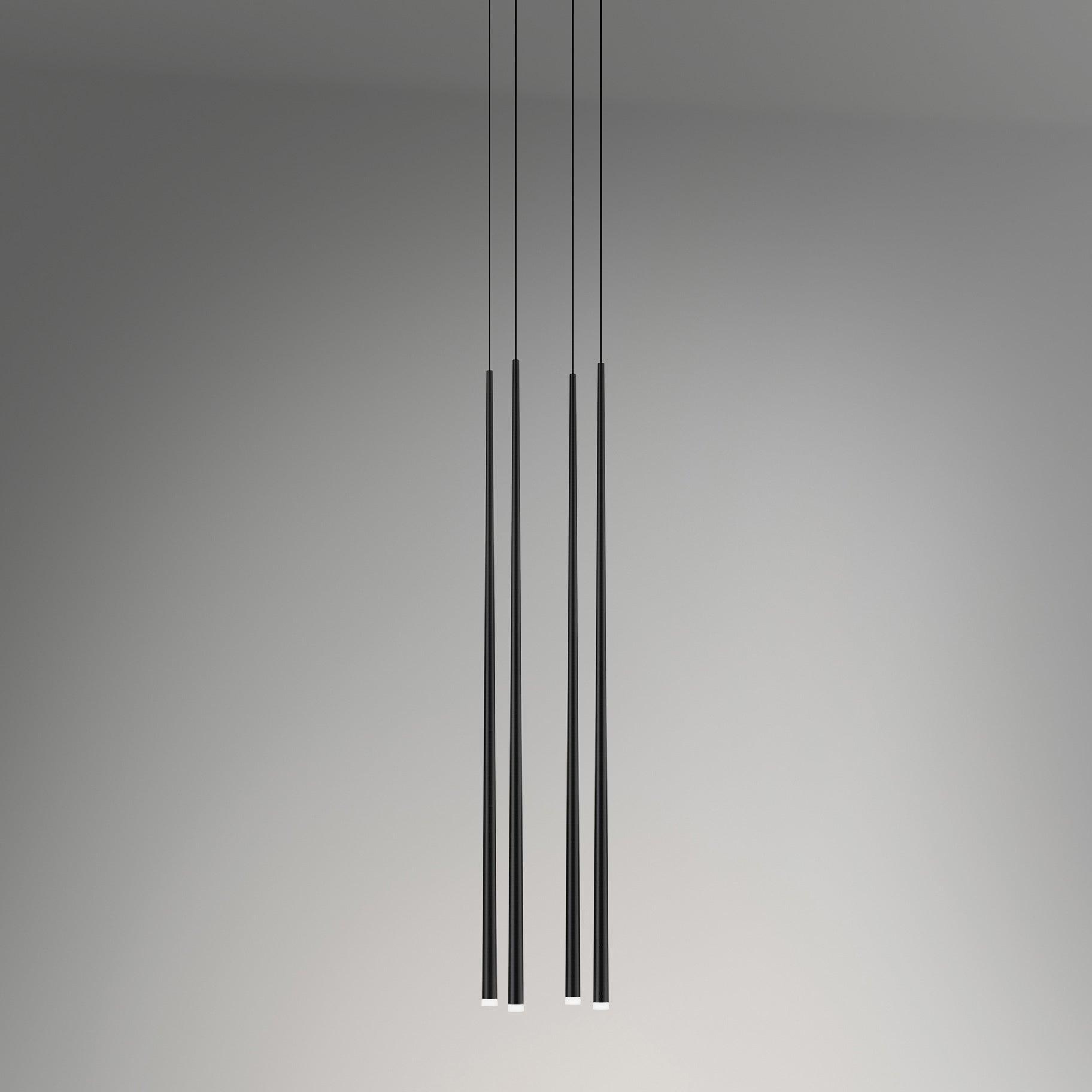 Elegant Slender Cone Multi Light Chandelier Modern Black LED Pendant Lamp