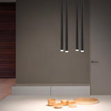 Elegant Slender Cone Multi Light Chandelier Modern Black LED Pendant Lamp