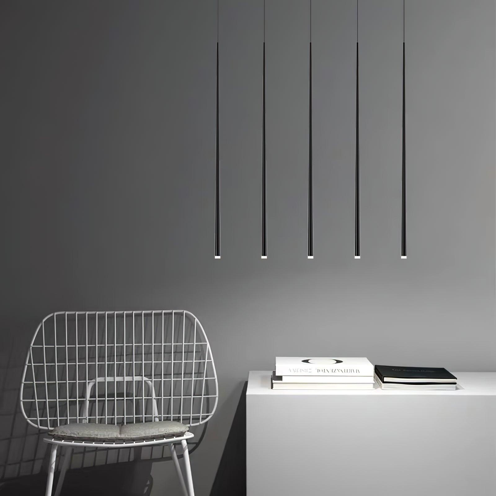 Elegant Slender Cone Multi Light Chandelier Modern Black LED Pendant Lamp