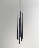Elegant Slender Cone Multi Light Chandelier Modern Black LED Pendant Lamp