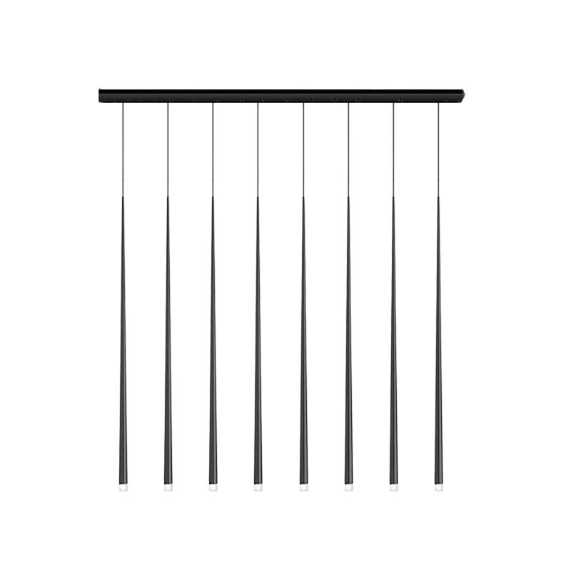 Elegant Slender Cone Multi Light Chandelier Modern Black LED Pendant Lamp
