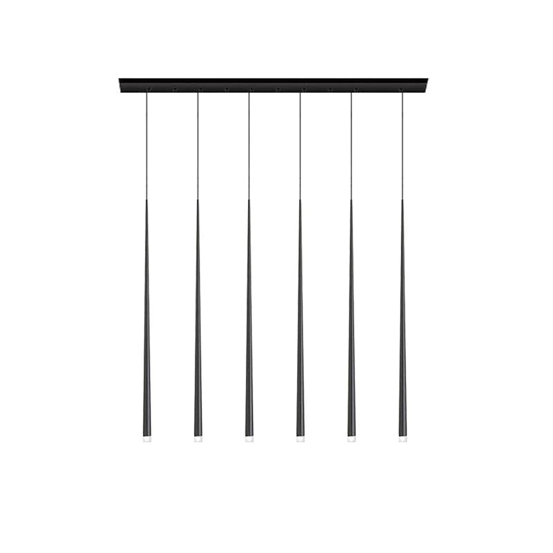 Elegant Slender Cone Multi Light Chandelier Modern Black LED Pendant Lamp