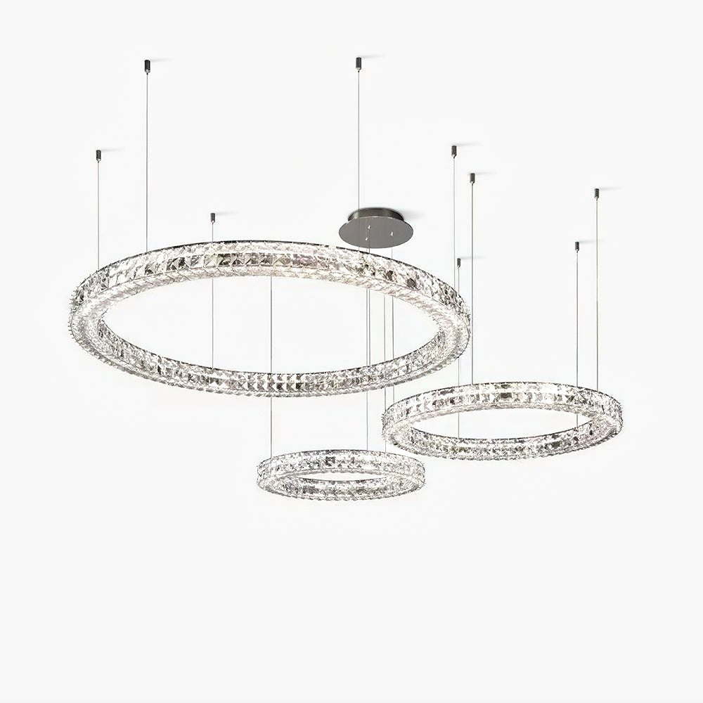Elegant Spiridon Crystal Ring Chandelier Modern LED Ceiling Pendant Light for Luxury Interiors