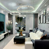 Elegant Spiridon Crystal Ring Chandelier Modern LED Ceiling Pendant Light for Luxury Interiors