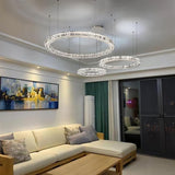 Elegant Spiridon Crystal Ring Chandelier Modern LED Ceiling Pendant Light for Luxury Interiors