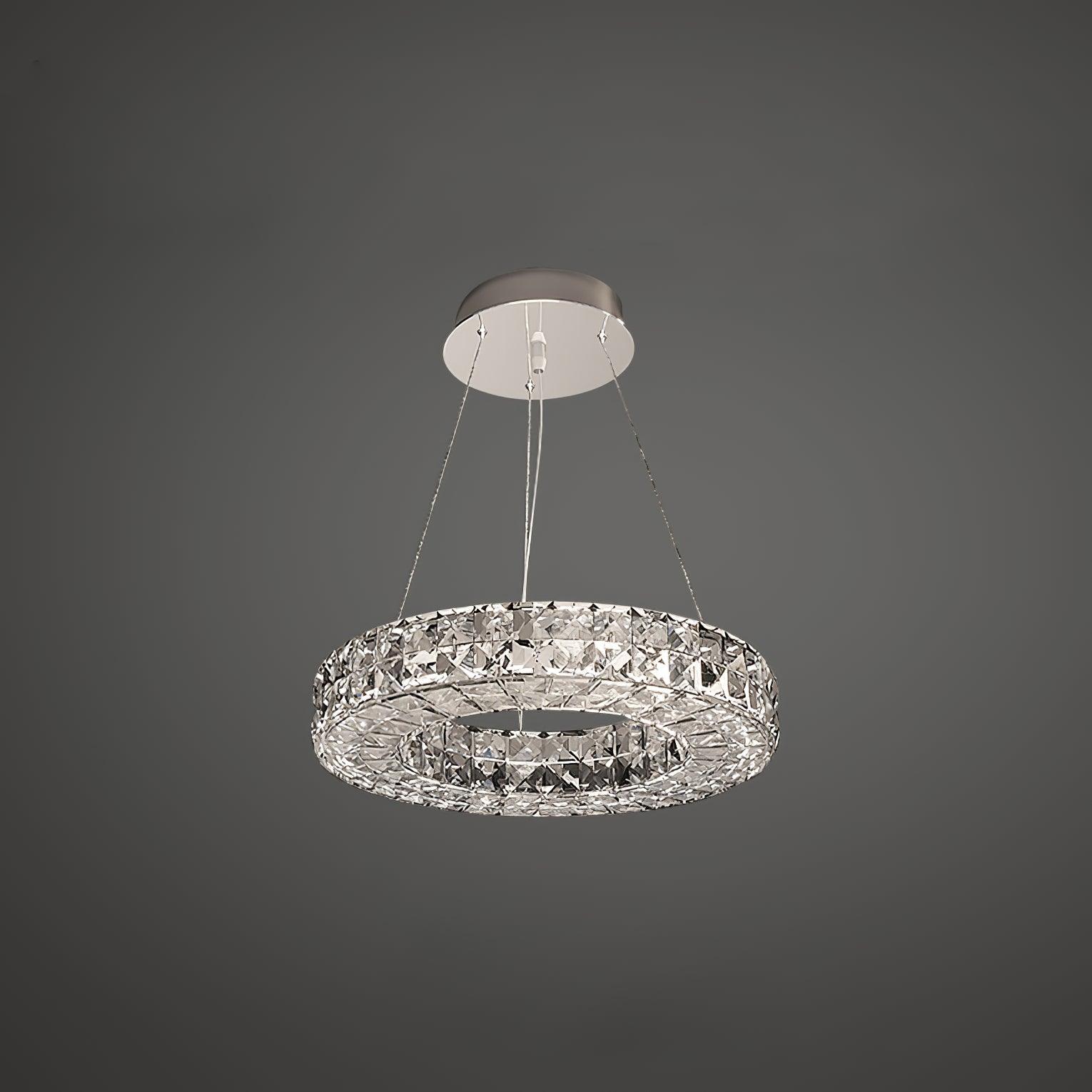 Elegant Spiridon Crystal Ring Chandelier Modern LED Ceiling Pendant Light for Luxury Interiors