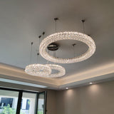 Elegant Spiridon Crystal Ring Chandelier Modern LED Ceiling Pendant Light for Luxury Interiors