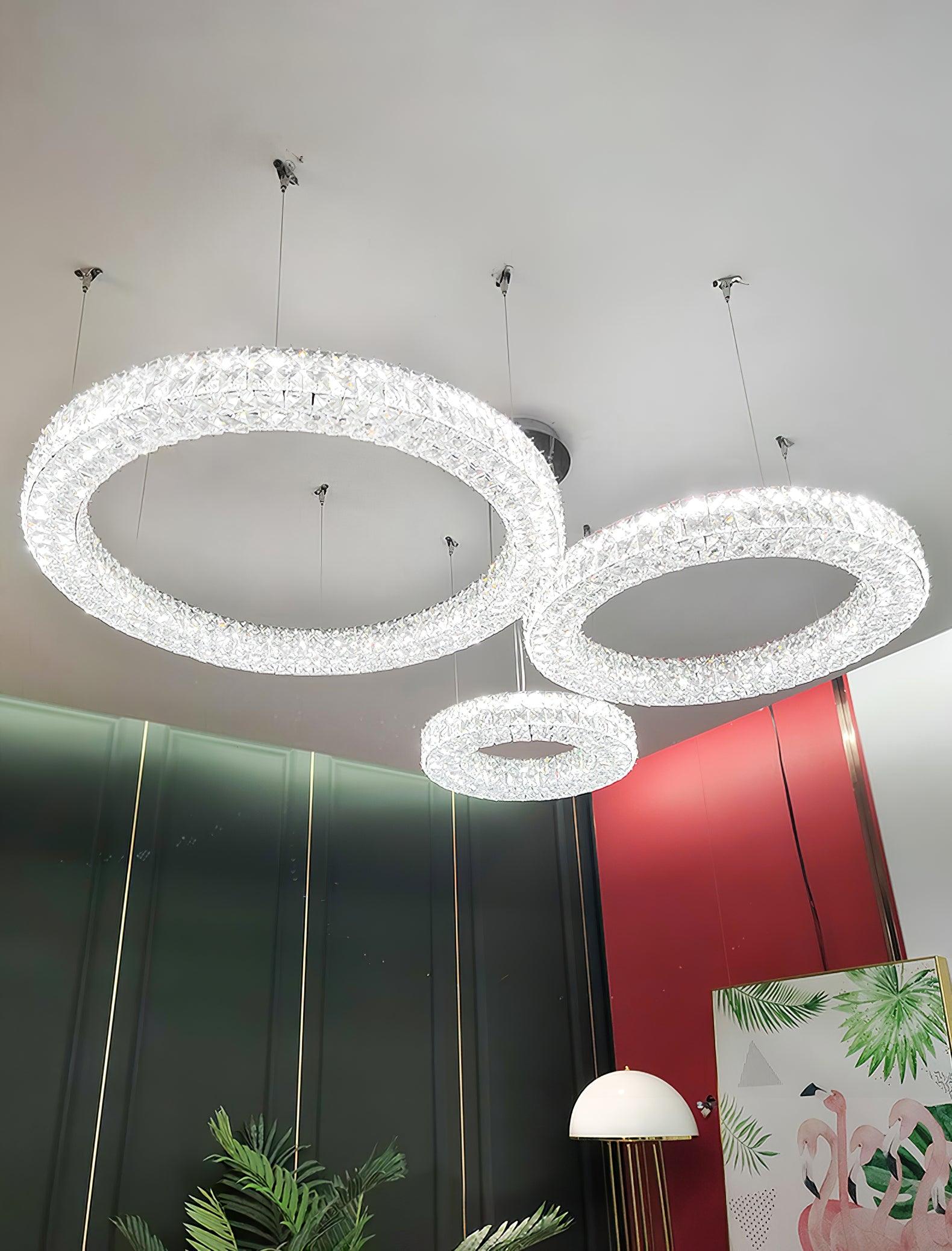 Elegant Spiridon Crystal Ring Chandelier Modern LED Ceiling Pendant Light for Luxury Interiors