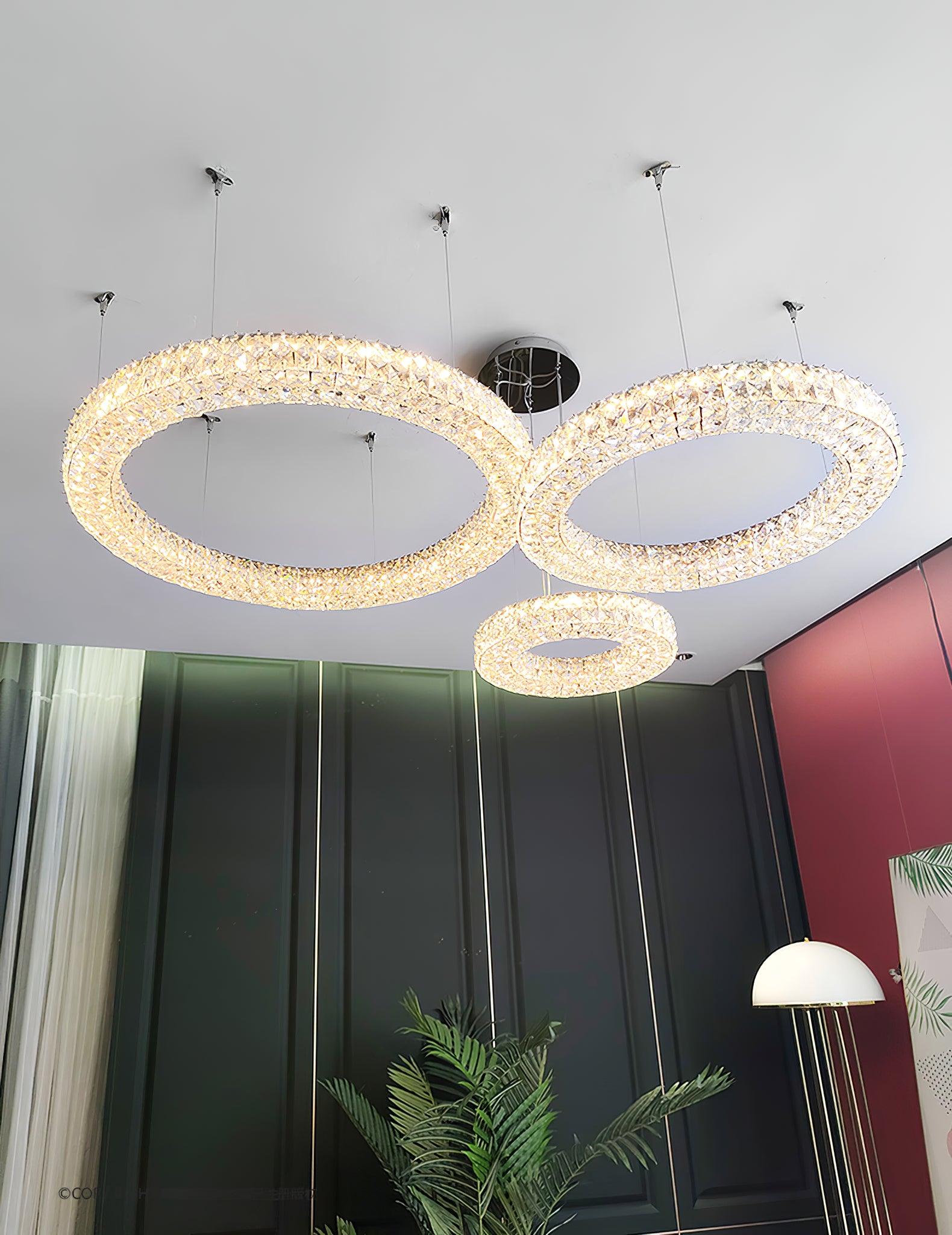 Elegant Spiridon Crystal Ring Chandelier Modern LED Ceiling Pendant Light for Luxury Interiors