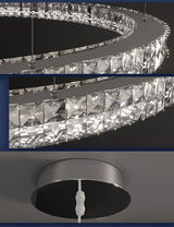 Elegant Spiridon Crystal Ring Chandelier Modern LED Ceiling Pendant Light for Luxury Interiors