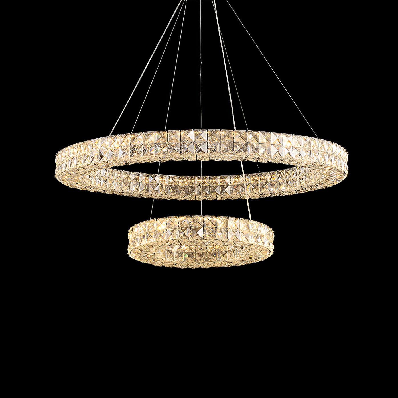 Elegant Spiridon Crystal Ring Chandelier Modern LED Ceiling Pendant Light for Luxury Interiors