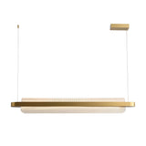 Elegant Stainless Steel Linear Suspension Lamp with Arc Acrylic Shade for Modern Kitchens