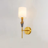 Elegant Tate Metal Wall Sconce with White Fabric Shade for Modern Bedrooms and Hallways
