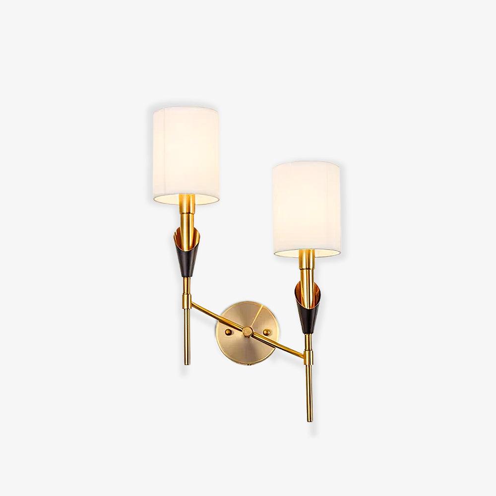 Elegant Tate Metal Wall Sconce with White Fabric Shade for Modern Bedrooms and Hallways