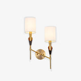 Elegant Tate Metal Wall Sconce with White Fabric Shade for Modern Bedrooms and Hallways