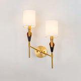 Elegant Tate Metal Wall Sconce with White Fabric Shade for Modern Bedrooms and Hallways
