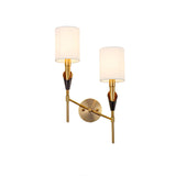 Elegant Tate Metal Wall Sconce with White Fabric Shade for Modern Bedrooms and Hallways